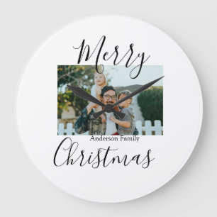 God jul-fotomodern elegant, rustik stor klocka