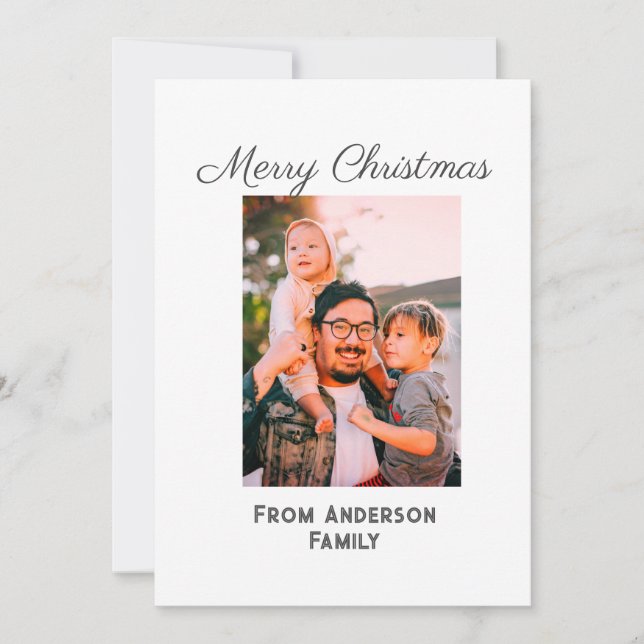 God jul fotomodern kärlek-familj julkort (Framsida)