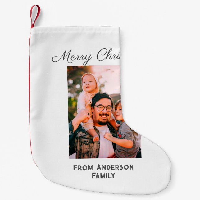 God jul fotomodern kärlek-familj liten julstrumpa (Framsidan)