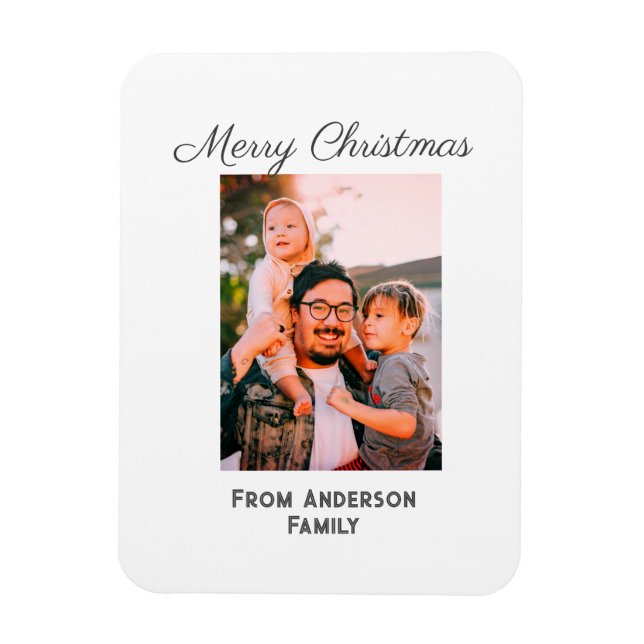 God jul fotomodern kärlek-familj magnet (Vertikal)