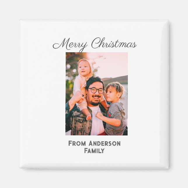God jul fotomodern kärlek-familj magnet (Framsidan)