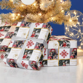 God Jul - foton gyllene och röda dekorationer Presentpapper