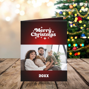 God jul fotorött vitt år under granskning helgkort