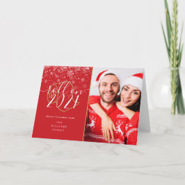 God jul-fotorullning på nyårsvis Roligt Helgkort