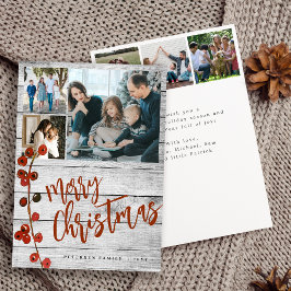 God jul fotorustiskt trä julkort