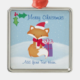 God jul Fox Ceramic Ornament