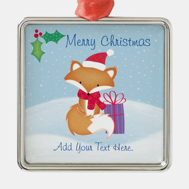 God jul Fox Ceramic Ornament (Framsidan)
