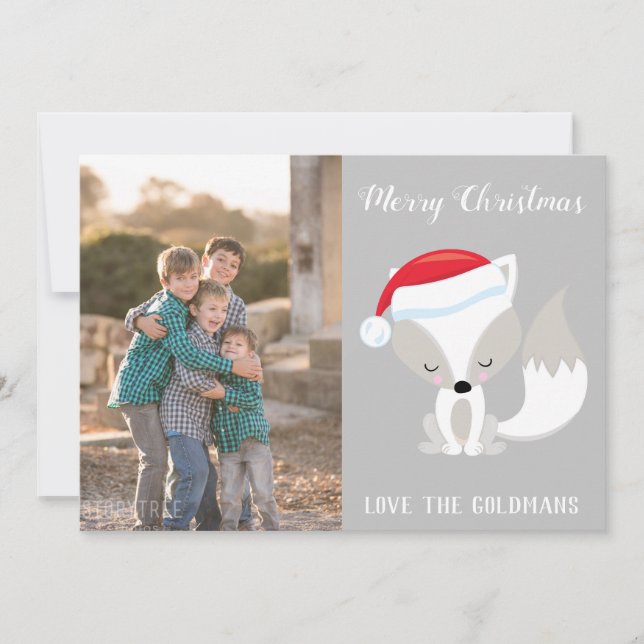 God jul Fox Photo Julkort (Framsida)