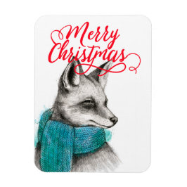 God jul Fox Teckning Magnet