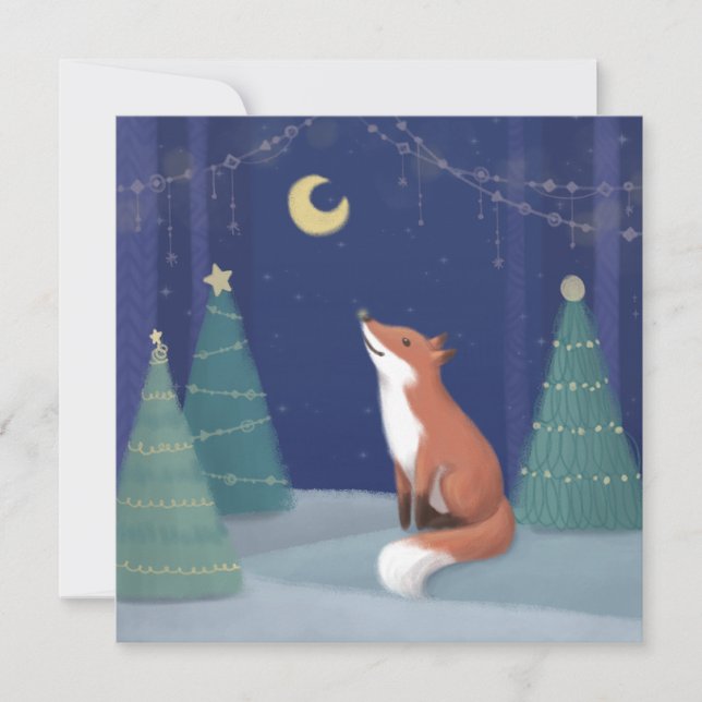 God jul: Foxillustration Inbjudningar (Framsida)