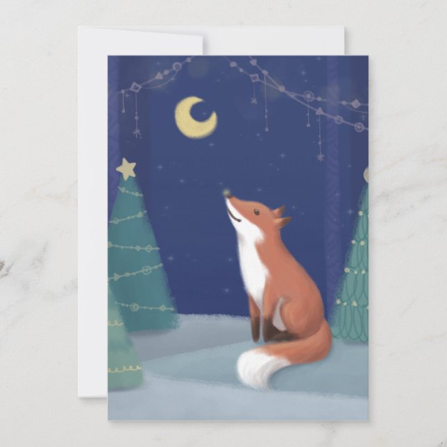 God jul: Foxillustration Julkort (Framsida)