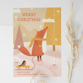 God jul. Frädsdjur för vinterskog Julkort