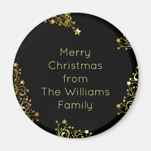 God jul från Add Your Name Black Guld Magnet