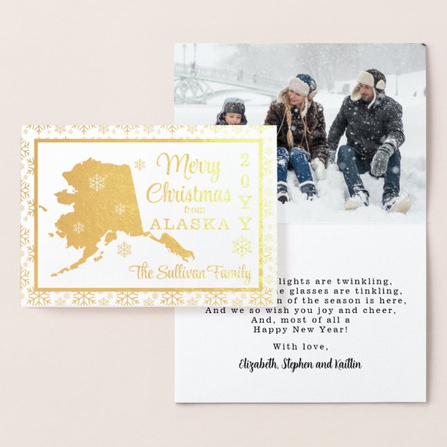 God jul från Alaska-staten | Foto Folierat Kort (Display)