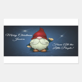 God Jul från alla små tomtar Rektangulärt Klistermärke