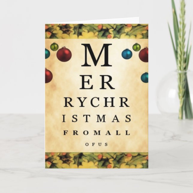 God jul från allihop ögat kartlägger kortet helgkort (Framsida)