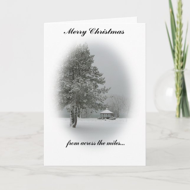 God jul från andra sidan miles/Snöscen Helgkort (Framsida)