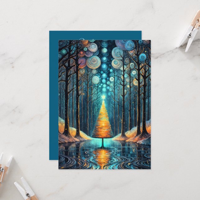 God jul från anpassningsbar Family Namn Inbjudningar (Fram/Back In Situ)