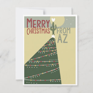 God jul från Arizona Cactus Träd Ljus Julkort