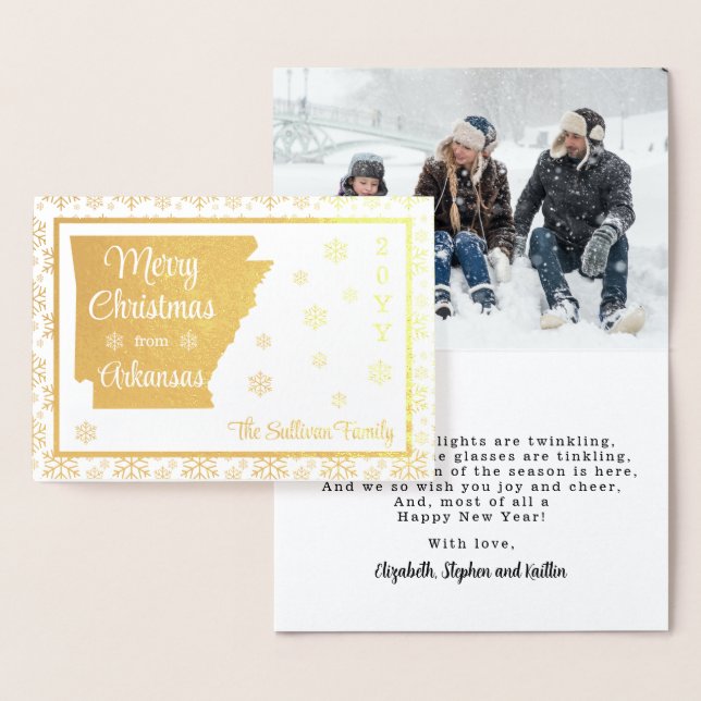 God jul från Arkansas State Photo Folierat Kort (Display)