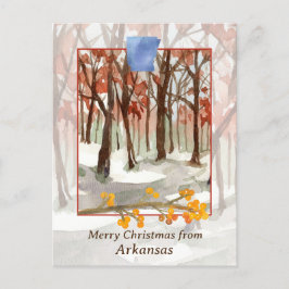 God jul från Arkansas Träd Winter Snö Helg Vykort