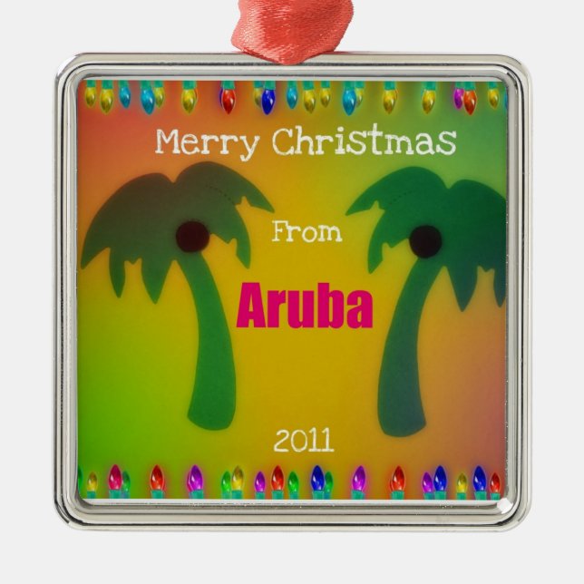 God jul från Aruba 2011 Julgransprydnad Metall (Framsidan)