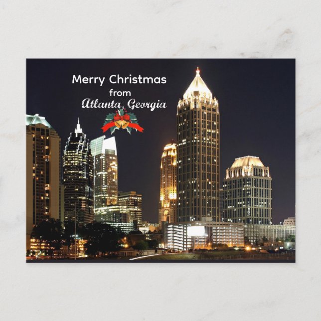 God jul från Atlanta, Georgia Helg Vykort (Framsida)