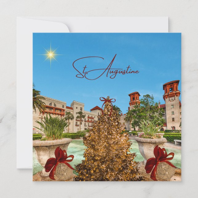 God jul från Augustine Florida Elegant Julkort (Framsida)