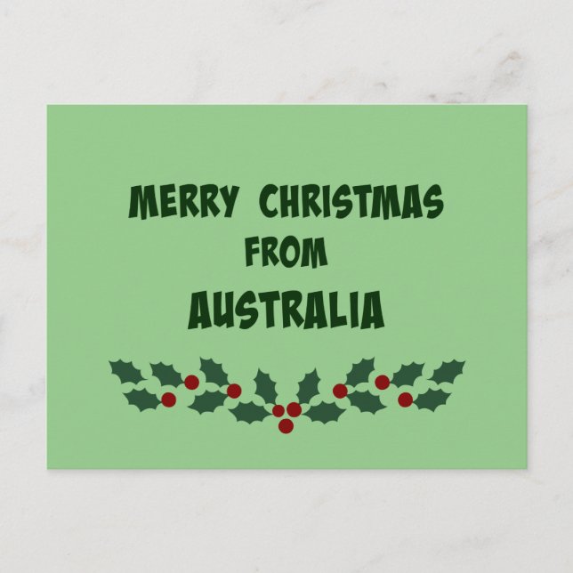 God jul från Australien Helg Vykort (Framsida)