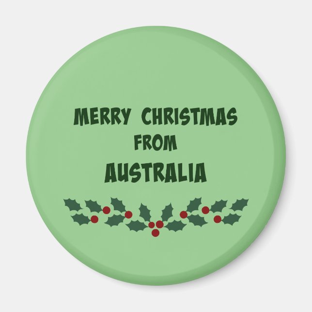 God jul från Australien Magnet (Framsidan)