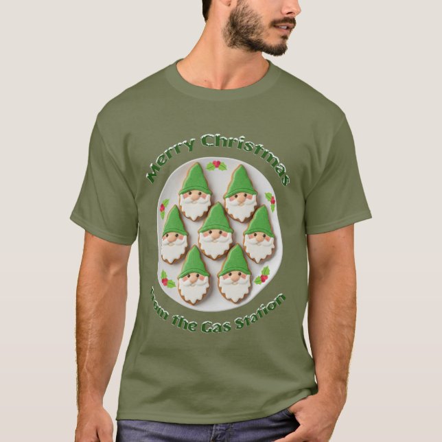 God Jul från bensinstationen T Shirt (Framsida)