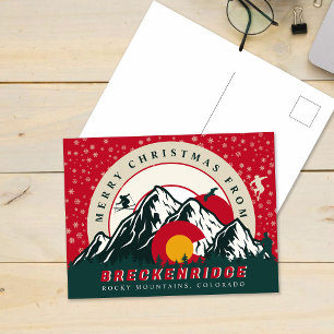 God jul från Breckenridge Colorado Skiing Vykort