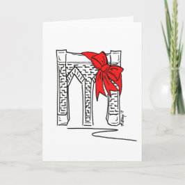God jul från Brooklyn Bridge NYC Helgdag Helgkort