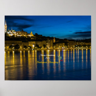 God jul från Budapest - Donau Poster