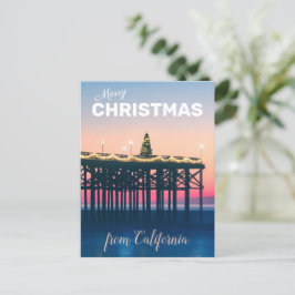 God jul från California Rosa Blue Photo Vykort