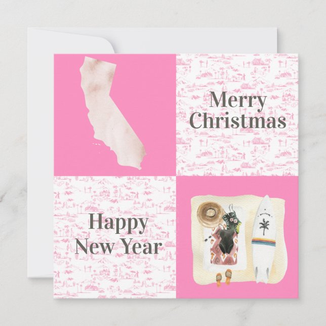 God jul från California Square Photo Anteckningskort (Framsida)