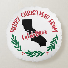 God jul från California US Red Grönt Rund Kudde