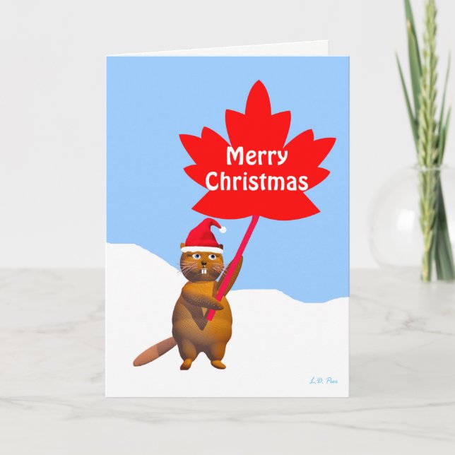 God jul från Canada Beaver Helgkort (Framsida)