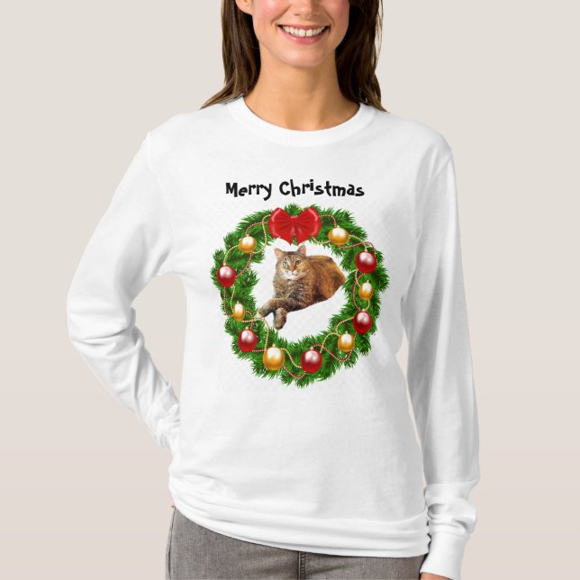 GOD JUL FRÅN CAT T-Shirt (Framsida)