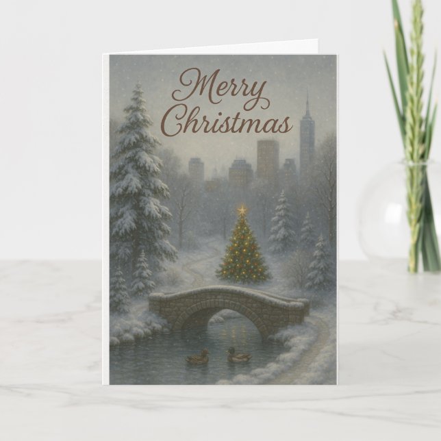 God jul från Central Park – Elegant vinter Kort (Framsida)