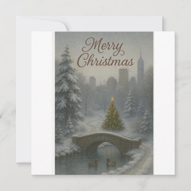 God jul från Central Park – Elegant vinter Kort (Framsida)