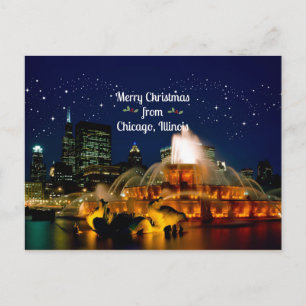 God jul från Chicago, Illinois Helg Vykort