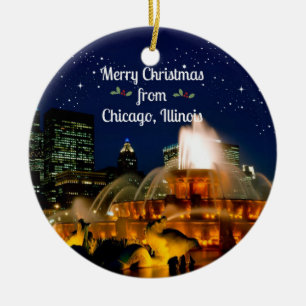 god jul från Chicago, Illinois Julgransprydnad Keramik