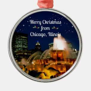 god jul från Chicago. Julgransprydnad Metall