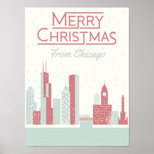 God jul från Chicago Poster