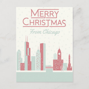 God jul från Chicago Vykort