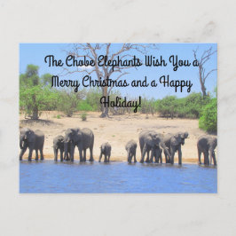 God jul från Chobe Elephants Postcard Helg Vykort