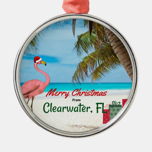 God jul från Clearwater, FL Julgransprydnad Metall (Framsidan)