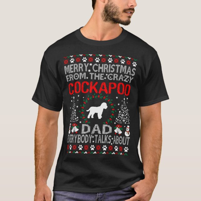 God jul från Cockapoo Pappa Gift T Shirt (Framsida)