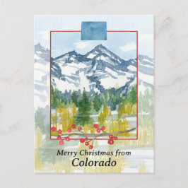 God jul från Colorado Rocky mountains Vykort
